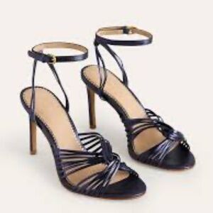 Boden Blue Twist Front Heeled Sandals - 39 (8.5)